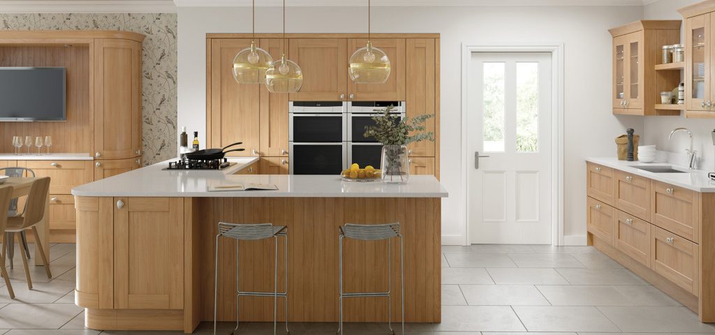 Cambridge complete kitchen fair price door in solid oak traditional wooden shaker doors