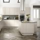 Lucente-Cashmere_full modern kitchen installation example in gloss with rounded corners from fair price kitchens in heckmondwike, west yorkshire